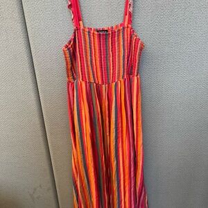 Torrid Colorful Striped Maxi Dress euc M/L